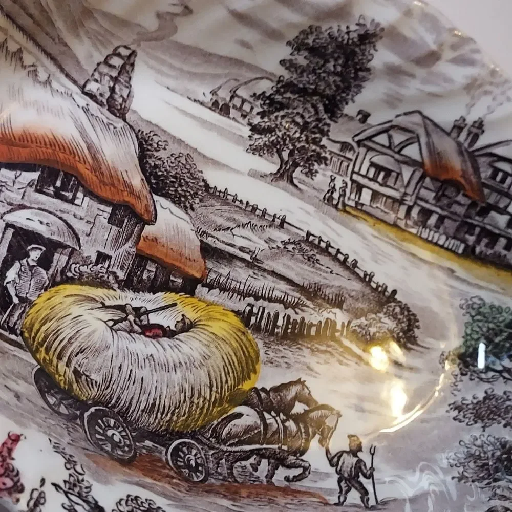 Yorkshire Ironstone Serving Bowl Oblong Staffordshire Bowl 9 Inches Vintage